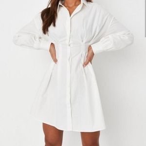 White button down shirt dress